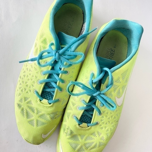 Men's Nike Free Tri Fit 3 Breathe Running Shoes, Volt/Blue size 13 #579968-700 - Picture 4 of 9
